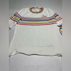 Long sleeve Time and True sweater Ciao with vibrant colors size m 8-10